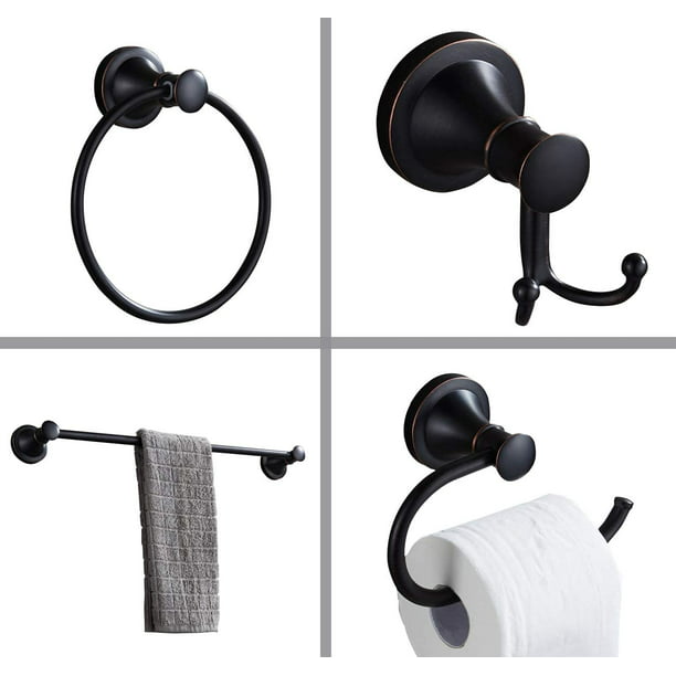 Bathroom Accessory Towel Rail Toilet Roll Holder Wall Mount Oil Rubbed Bronze
